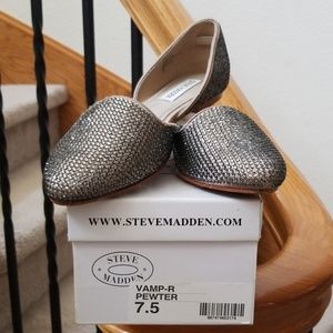 Steve Madden Vamp-R rhinestone flats in Pewter